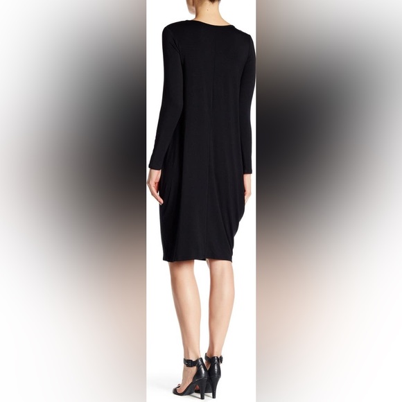 NWOT Go Couture Draped Long Sleeve Bubble Hem Dress - Picture 2 of 6